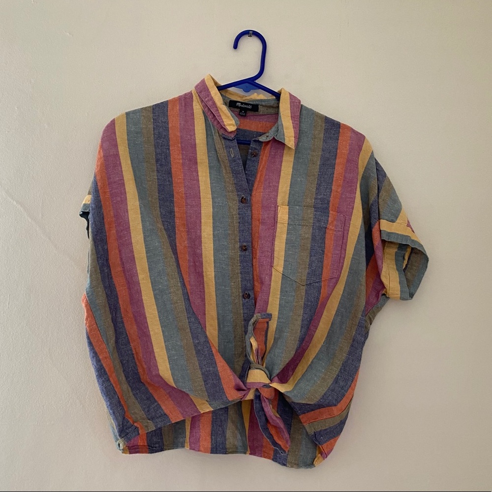 Madewell tie-front Striped Shirt